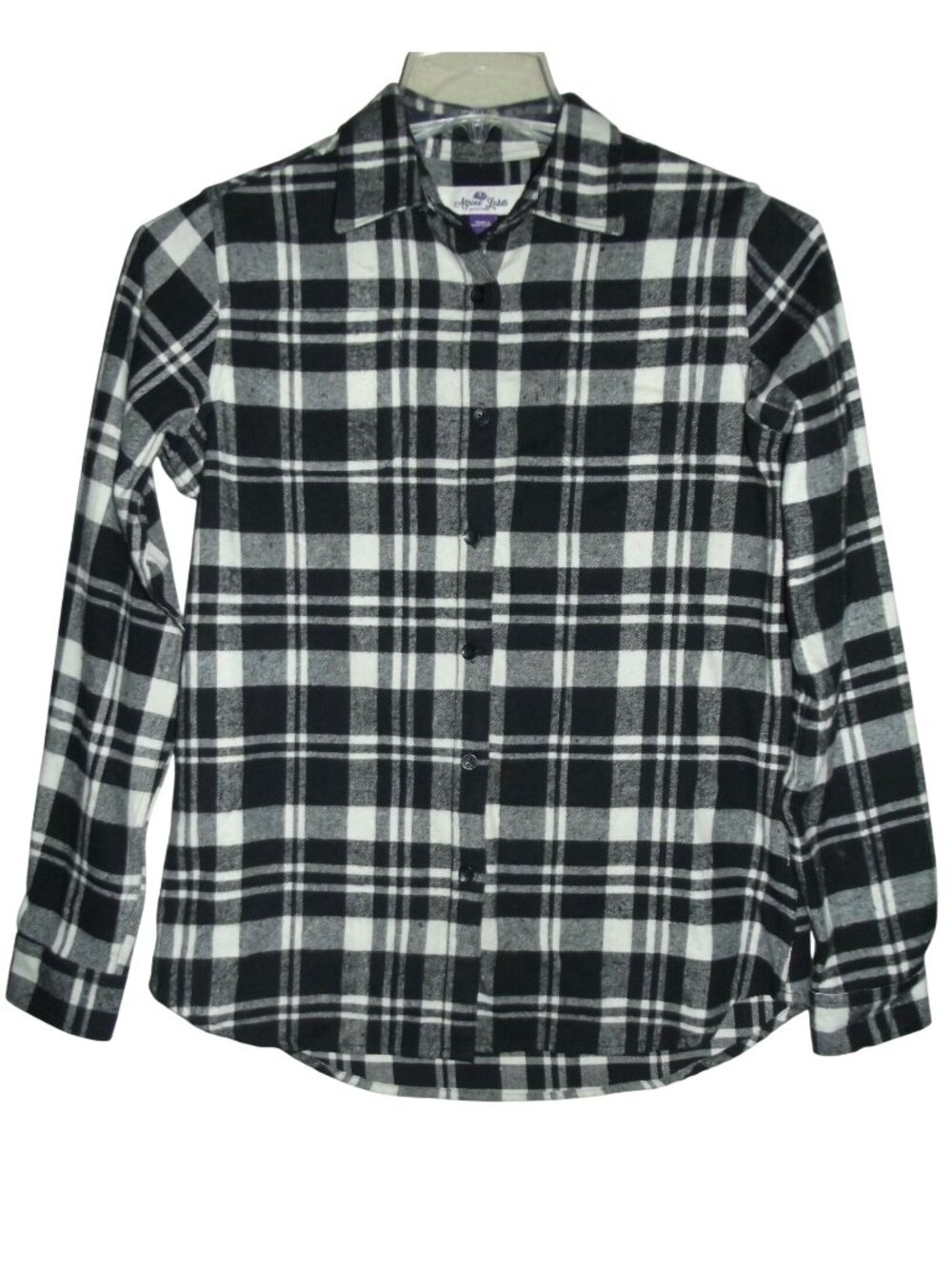 Alpine Lakes Shirt Womens Size Small black white plaid flannel button down
